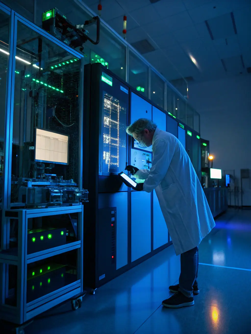 A technician at Stedu Science using advanced equipment to perform failure analysis on a component, showcasing the troubleshooting capabilities.